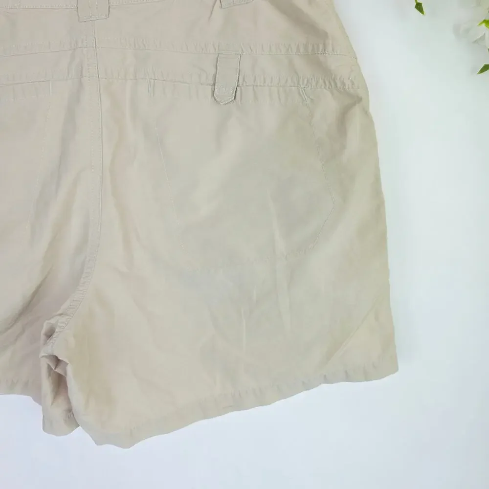 Columbia Cargo Shorts Women’s Size 10 Beige Khaki Hiking Utility Gorpcore